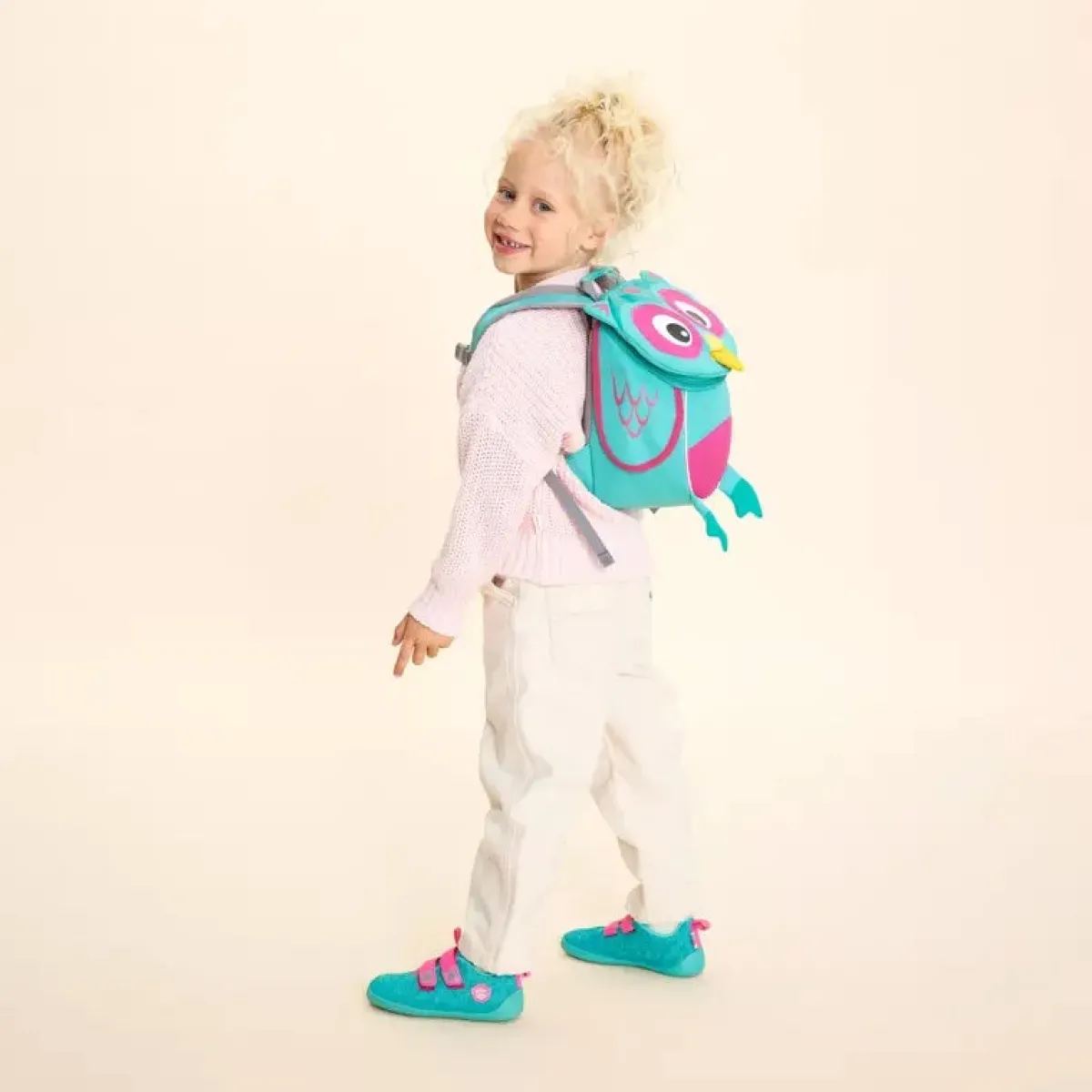 Affenzahn Tasker*Small Friend Rygsæk 4L, Owl Grøn/Lyserød