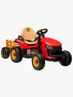 AlexGarage1 Elbiler & -Køretøjer>Alex's Garage Eltraktor med Trailer, Rød