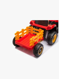 AlexGarage1 Elbiler & -Køretøjer></noscript>Alex's Garage Eltraktor med Trailer, Rød