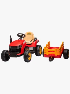 AlexGarage1 Elbiler & -Køretøjer></noscript>Alex's Garage Eltraktor med Trailer, Rød