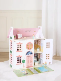 AliceFox Dukker & Bamser>Alice & Fox Dukkehus med Møbel & 4 Dukker, Pink