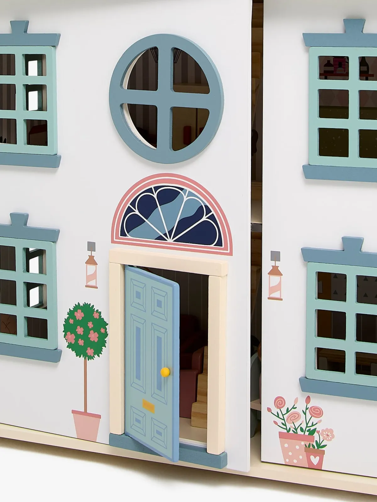 AliceFox Dukker & Bamser>Alice & Fox Dukkehus med Møbler & 4 Dukker, Blå