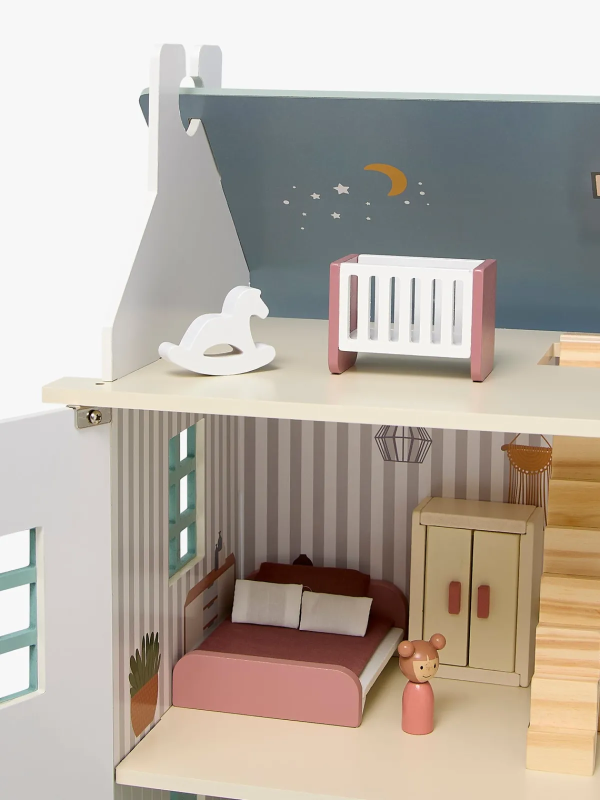 AliceFox Dukker & Bamser>Alice & Fox Dukkehus med Møbler & 4 Dukker, Blå