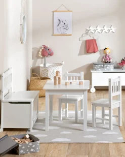 Børn AliceFox Børnemøbler></noscript>Alice & Fox LOVIS Bord & Stole + Sofa med Opbevaring, Hvid