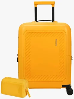 Børn AmericanTourister Tasker>American Tourister Dashpop Kuffert 41-47L & Toilettaske POP, Golden Yellow