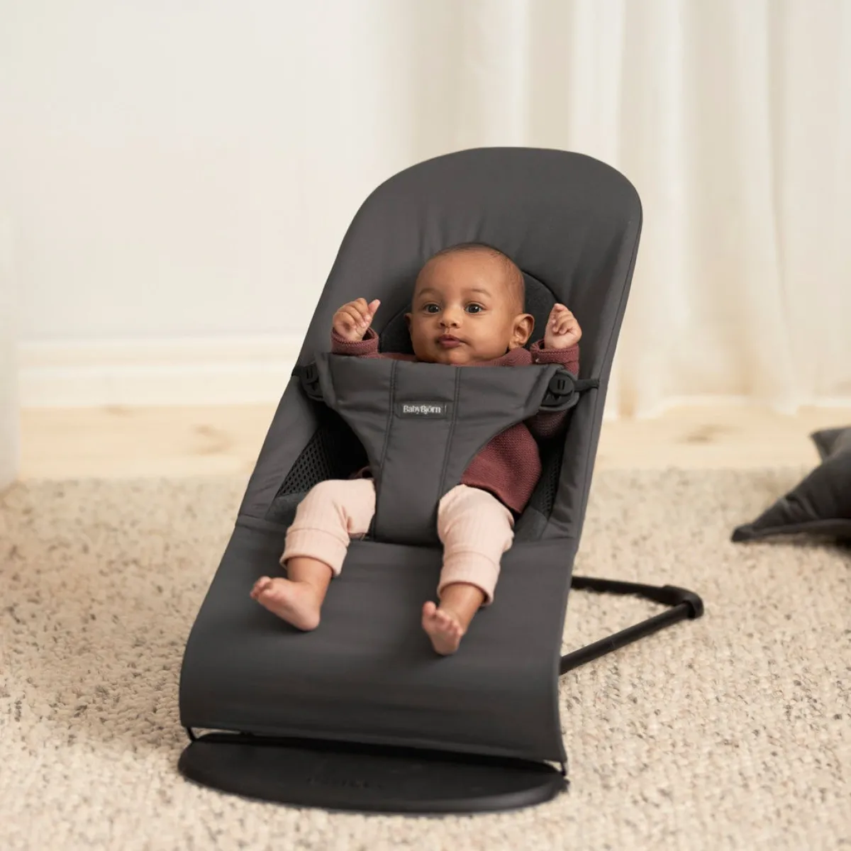 BABYBJORN BabyBjörn Balance Soft Skråstol Woven/Jersey, Mørkegrå