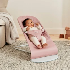 BABYBJORN BabyBjörn Bliss Skråstol Woven Bladmønstret Quilt, Gammelrosa