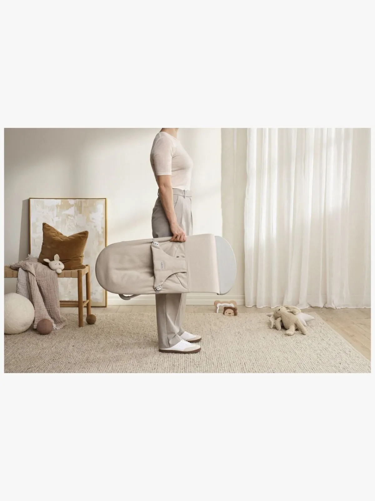 BABYBJORN BabyBjörn Bliss Skråstol Woven Mélange, Lys