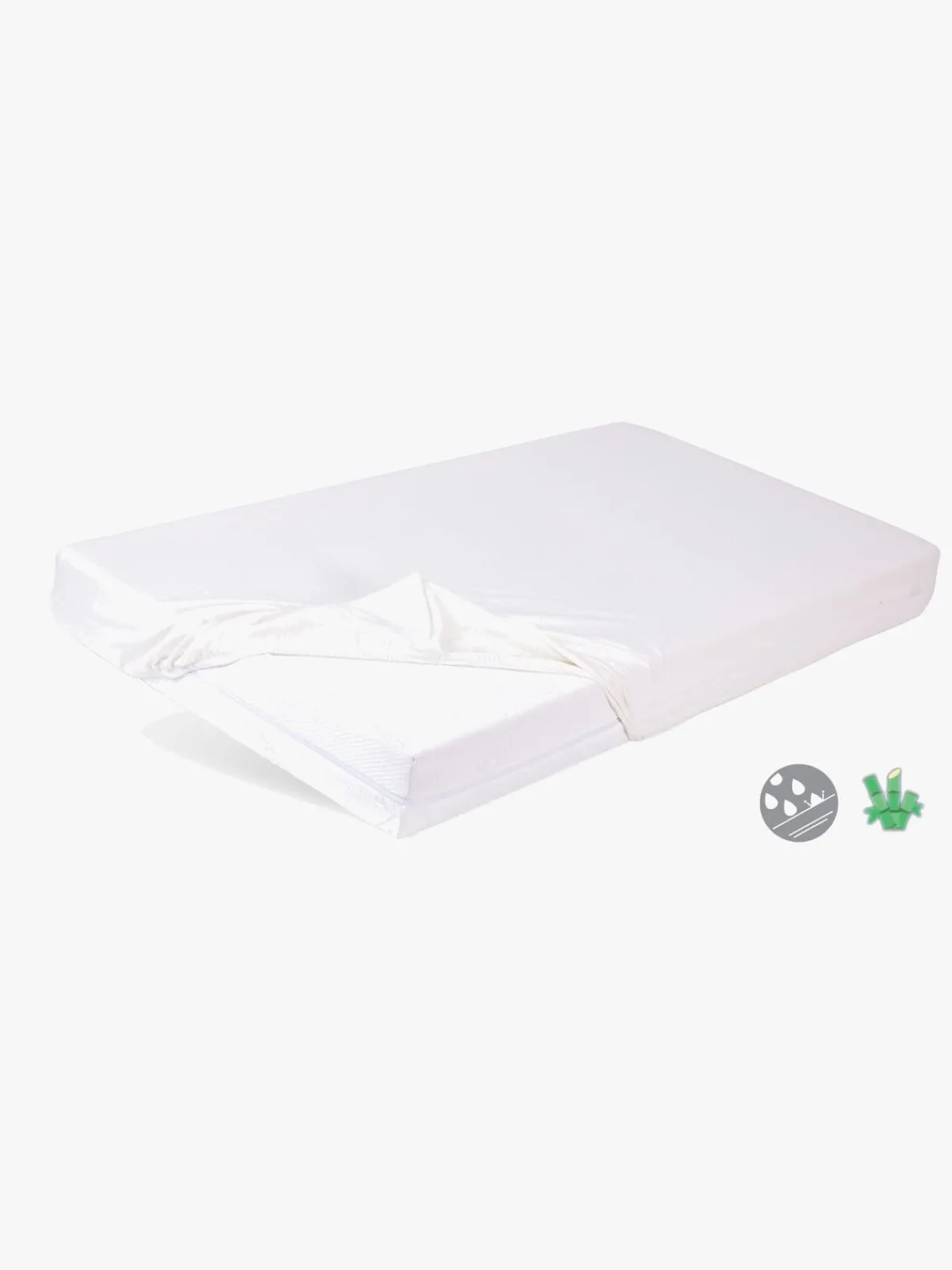 BabyMatex Sengetøj*Hygienic Bamboo Vandtæt Stræklagen til Juniorseng 80 x 160 cm, Hvid