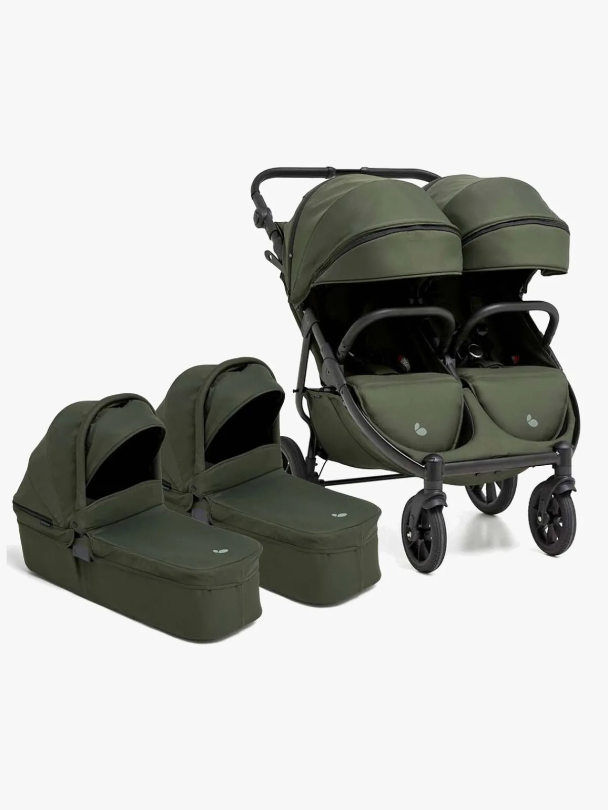 Beemoo BFF60 2 Søskendevogn inkl. Liggedele, Dark Forest