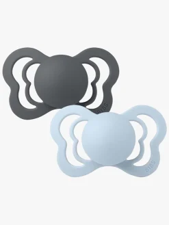 BIBS Couture Sut 2-pak Latex Str 1, Iron/Baby Blue