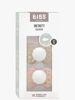 BIBS Infinity Sutter 2-Pak Silikone Str. 1 Symmetrisk, Vanilla GLOW/Blush GLOW