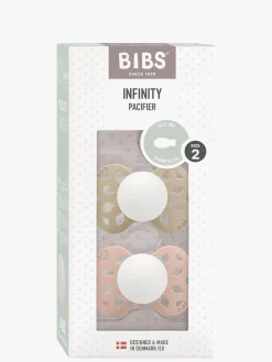 BIBS Infinity Sutter 2-Pak Silikone Str. 2 Symmetrisk, Vanilla GLOW/Blush GLOW