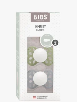 BIBS Infinity Sutter 2-Pak Silikone Str. 2 Symmetrisk, Sage GLOW/Cloud GLOW