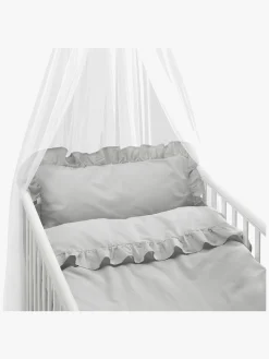 Børn Borgans Sengetøj>Borganäs Sengesæt Tremmeseng Flæser 130x100, Gråt