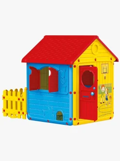 DOLU Udeleg*Legehus m. Stakit, Rød/Blå/Gul