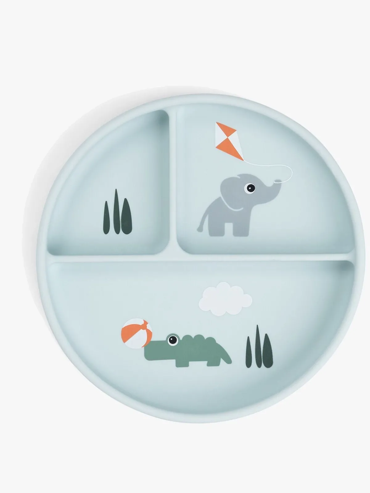 DoneByDeer Done By Deer Playground Stick & Stay Opdelt Silikonetallerken, Blue