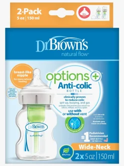 DrBrown Dr. Brown's Options+ Bred Hals Sutteflaske 150 ml 2-pak