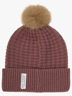 Børn Enfant Uldtøj|Vintertøj>EN FANT Hue Uldblanding med Kunstpels, Rose Taupe