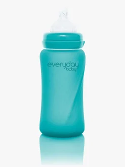 EverydayBaby Everyday Baby Varmeindikator Sutteflaske Glas 240 ml, Turkis