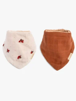 FILIBABBA Spisetid*Bandana Savlemække 2-pak, Lucky/Amber Brown Lyserød/Brun