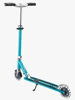 Globber Løbehjul>Flow Element Lights Chrome Finish Løbehjul, Aqua Blue