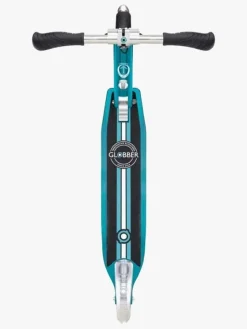 Globber Løbehjul></noscript>Flow Element Lights Chrome Finish Løbehjul, Aqua Blue