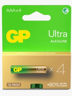 GPBatterier Elektronik & Media*GP Ultra Alkaline G-TECH AAA/LR03 Batterier Svanemærket 4-Pak