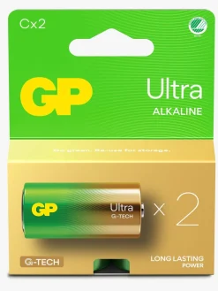 GPBatterier Elektronik & Media>GP Ultra Alkaline G-TECH C/LR14 Batterier Svanemærket 2-Pak