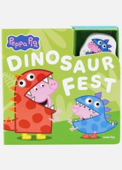 PeppaPig Bøger*Gurli Gris Bog med Træfigurer - Dinosaurfest
