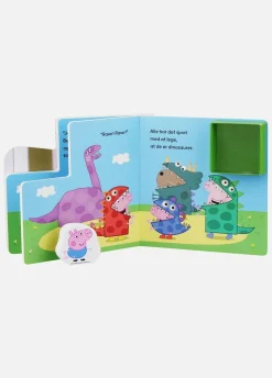 PeppaPig Bøger*Gurli Gris Bog med Træfigurer - Dinosaurfest