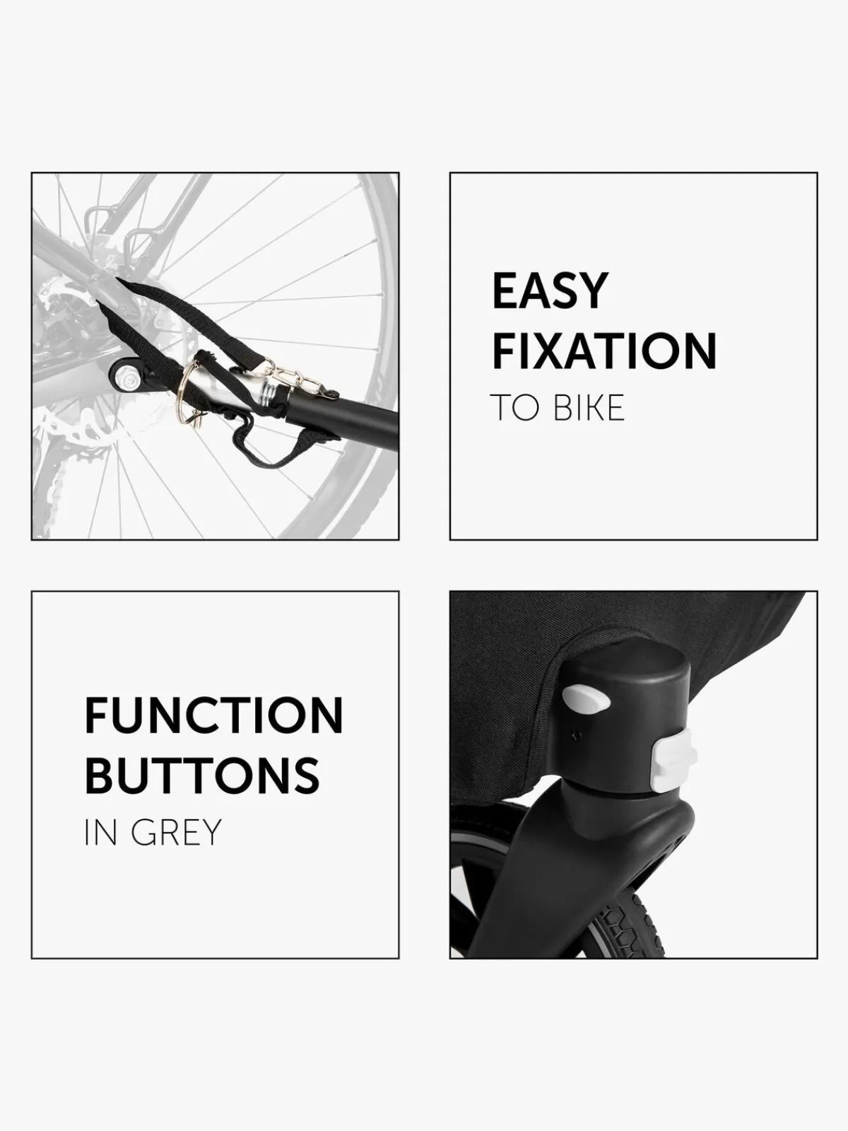 Hauck Aktivitetsvogne>Dryk Duo Cykelanhænger, Grey