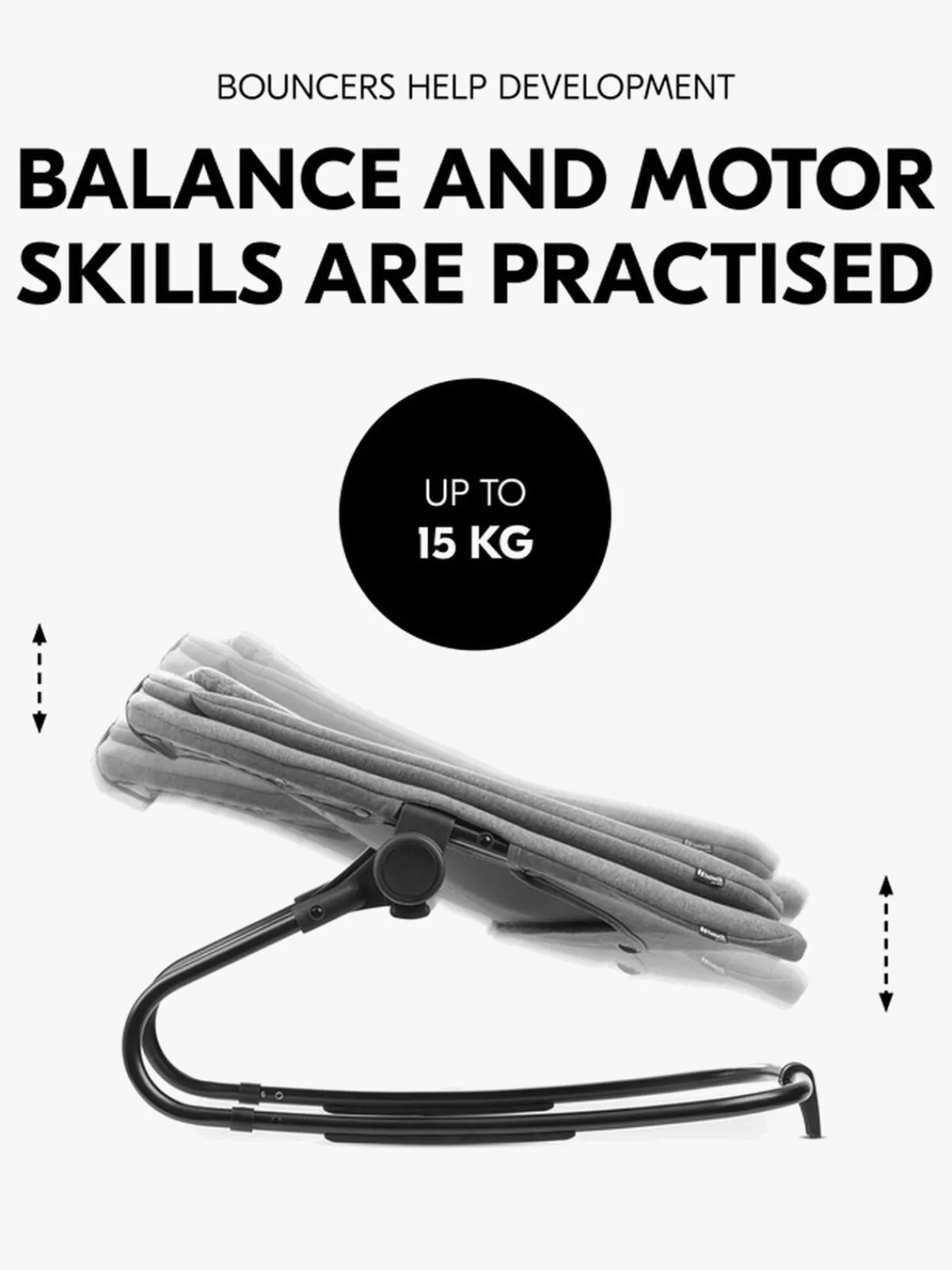 Hauck 3-i-1 Skråstol til Højstol, Dark Grey Melange