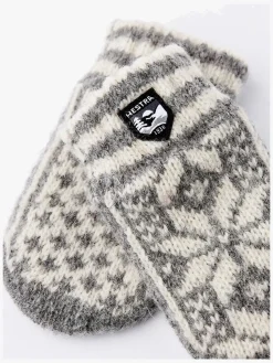 Børn Hestra Uldtøj|Tilbehør>Kid's Nordic Vanter, Grey/Offwhite