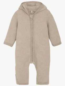 Huttelihut Uldtøj|Heldragter*Ulddragt med Ører, Camel Melange Brun