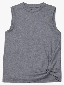 Hyperfied Sportstøj*Jersey Knot Tank Top, Grey Melange Grå