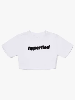 Hyperfied Running Short Sleeve Logo Sweatshirt, Snow White