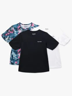 Hyperfied Sportstøj*Wave T-Shirt 3-pak, Black/White/Tropical Flower