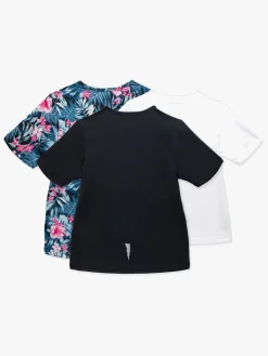 Hyperfied Sportstøj*Wave T-Shirt 3-pak, Black/White/Tropical Flower