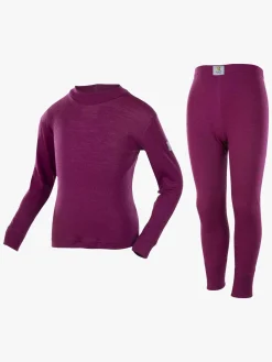 Børn Janus Skiundertøj Merinould, Dark purple