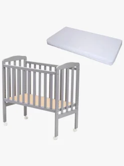 Børn JLY Børnesenge & Tilbehør|Madrasser>ALICE Tremmeseng med BabyDan Madras Comfort 40x84, Grå