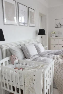 Børn JLY ELLA Dream Lux Tremmeseng Dropside m. Babymatex Madras 60x120, Hvid