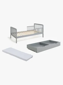 JLY Børnesenge & Tilbehør* HEAVEN Juniorseng MEYA inkl Sengeopbevaring & Madras 70x140, Mørkegrå