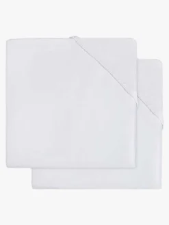 Jollein Sengetøj*Formsyet Lagen 2-pak Bomuldsjersey 60 x 120 cm, Hvid