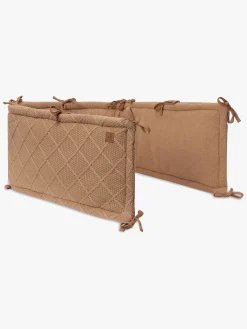 Jollein Sengetøj* Strikket Sengerand Ternet Mønster 180x30, Biscuit Brun