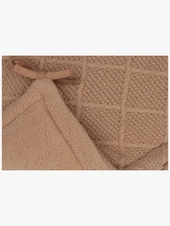 Jollein Sengetøj* Strikket Sengerand Ternet Mønster 180x30, Biscuit Brun