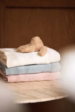 Jollein Interiør*Strikket Tæppe Cozy, Ivory