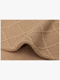 Børn Jollein Strikket Tæppe Ternet Mønster med Bamsefleece, Biscuit