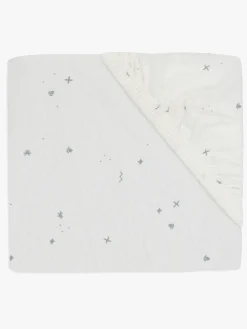 Børn Jollein Stræklagen Twinkling 70/75x140/150, Off white/Sea Green