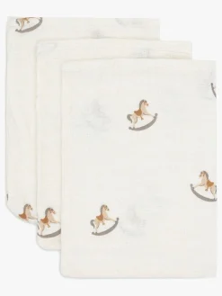 Jollein Pleje & Hygiejne*Vaskehandske Musselin 3-pak, Nostalgic Ride Beige